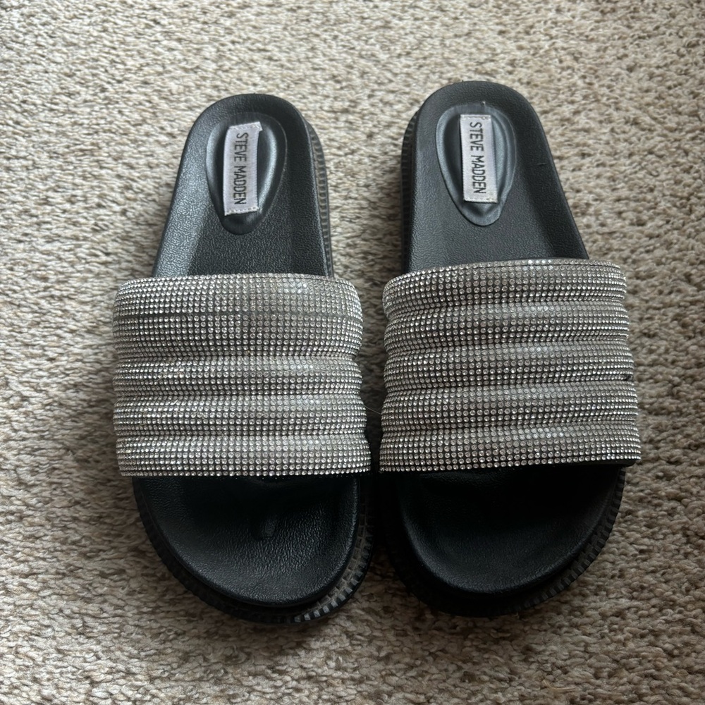 Rhinestone Steve Madden Slides